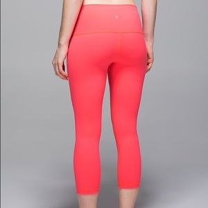 Lululemon Wunder Under Coral Leggings